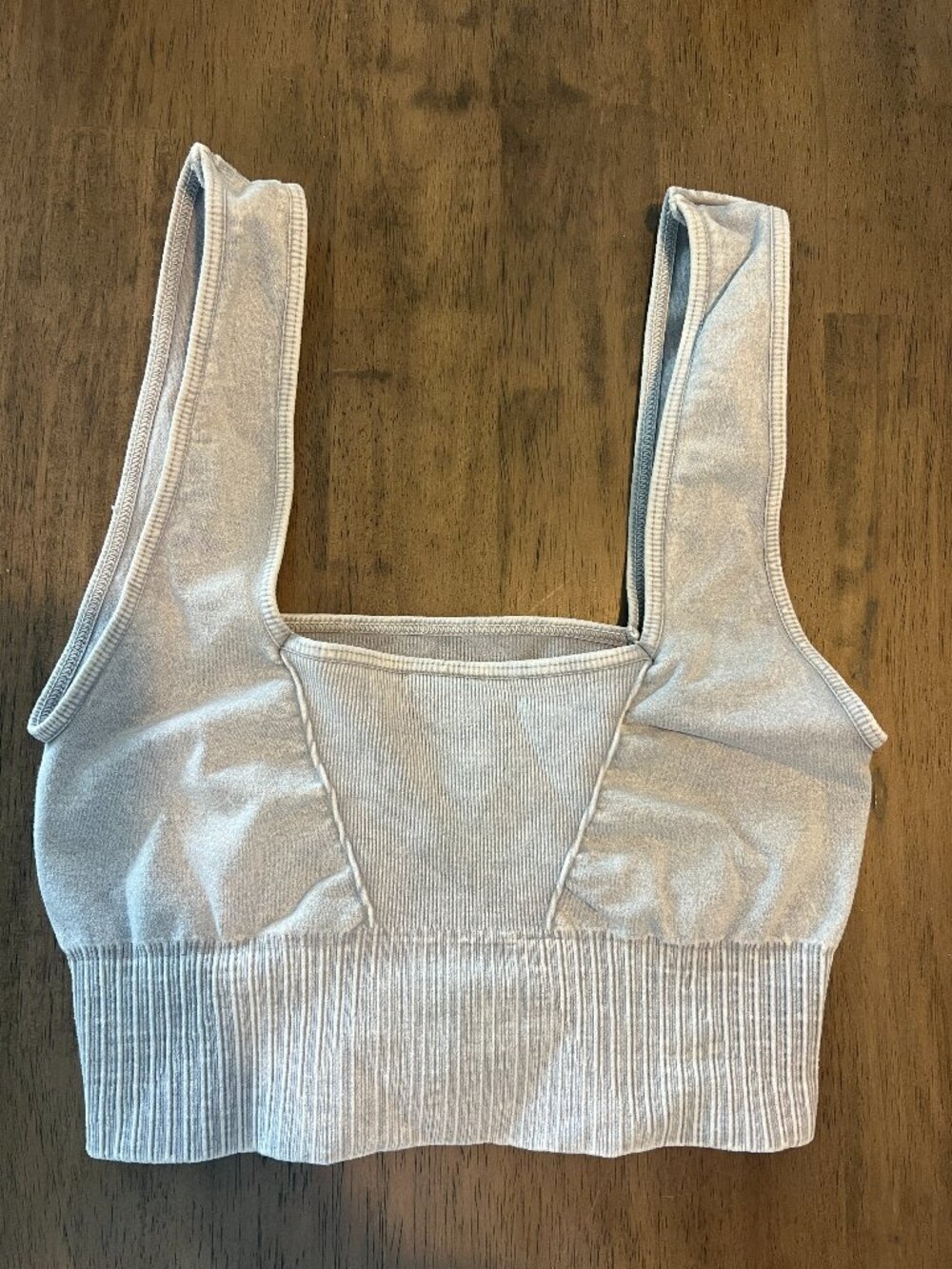 FP Movement Free People Good Karma Square Neck Bra Ice Grey - Size XS/S